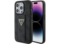 Guess Grip Stand 4G Triangle Strass case for iPhone 15 Pro - black Guess Grip Stand 4G Triangle Strass case for iPhone 15 Pro - black