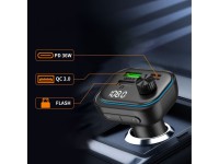 Cargador de coche Tech-Protect CC07 de 3 puertos PD de 54 W + transmisor FM Bluetooth - Negro Cargador de coche Tech-Protect CC07 de 3 puertos PD de 54 W + transmisor FM Bluetooth - Negro