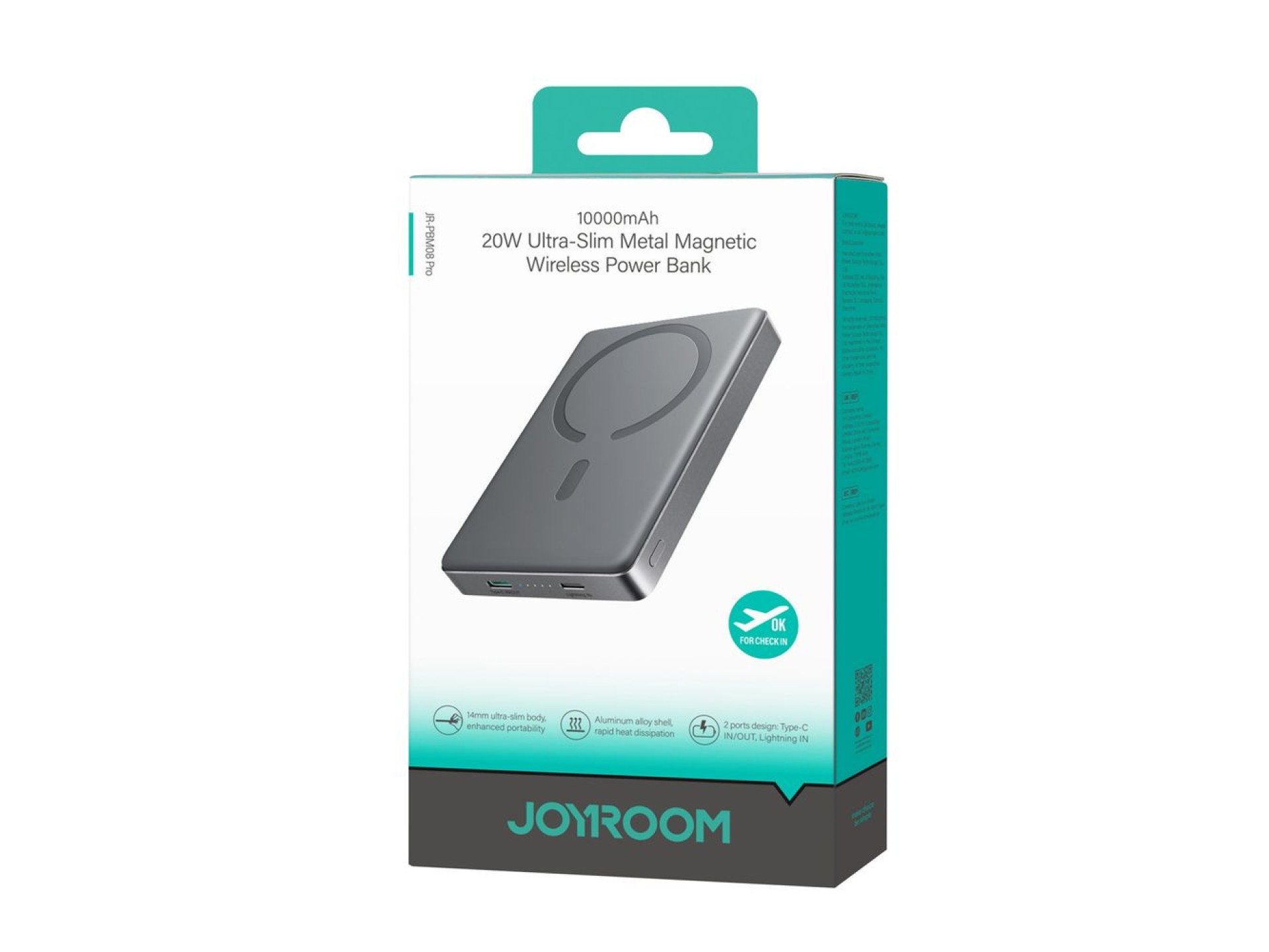 Batería externa Joyroom JR-PBM08 Pro de 22,5 W y 10000 mAh con carga inalámbrica y 2 puertos USB-C -