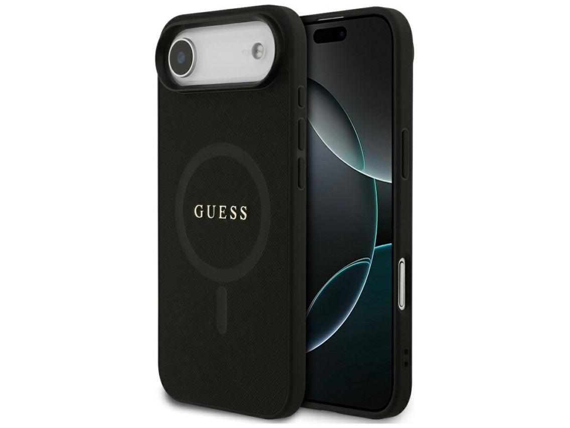 Guess Saffiano Classic Logo MagSafe case for iPhone Air - black