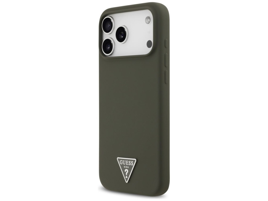 Guess Silicone Triangle Logo MagSafe Case for iPhone 17 Pro Max - Green