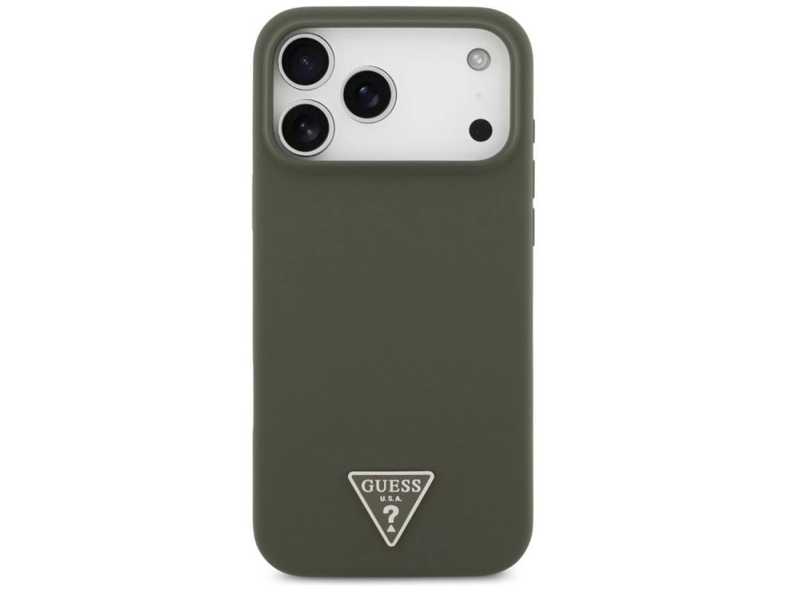 Guess Silicone Triangle Logo MagSafe Case for iPhone 17 Pro Max - Green