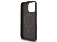 Capa Guess 4G com estampa de listras e MagSafe para iPhone 16 Pro Max - Marrom