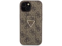Guess Grip Stand 4G Triangle Strass case for iPhone 15 - brown Guess Grip Stand 4G Triangle Strass case for iPhone 15 - brown