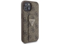 Guess Grip Stand 4G Triangle Strass case for iPhone 15 - brown Guess Grip Stand 4G Triangle Strass case for iPhone 15 - brown