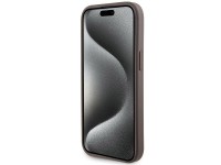 Guess Grip Stand 4G Triangle Strass case for iPhone 15 - brown Guess Grip Stand 4G Triangle Strass case for iPhone 15 - brown