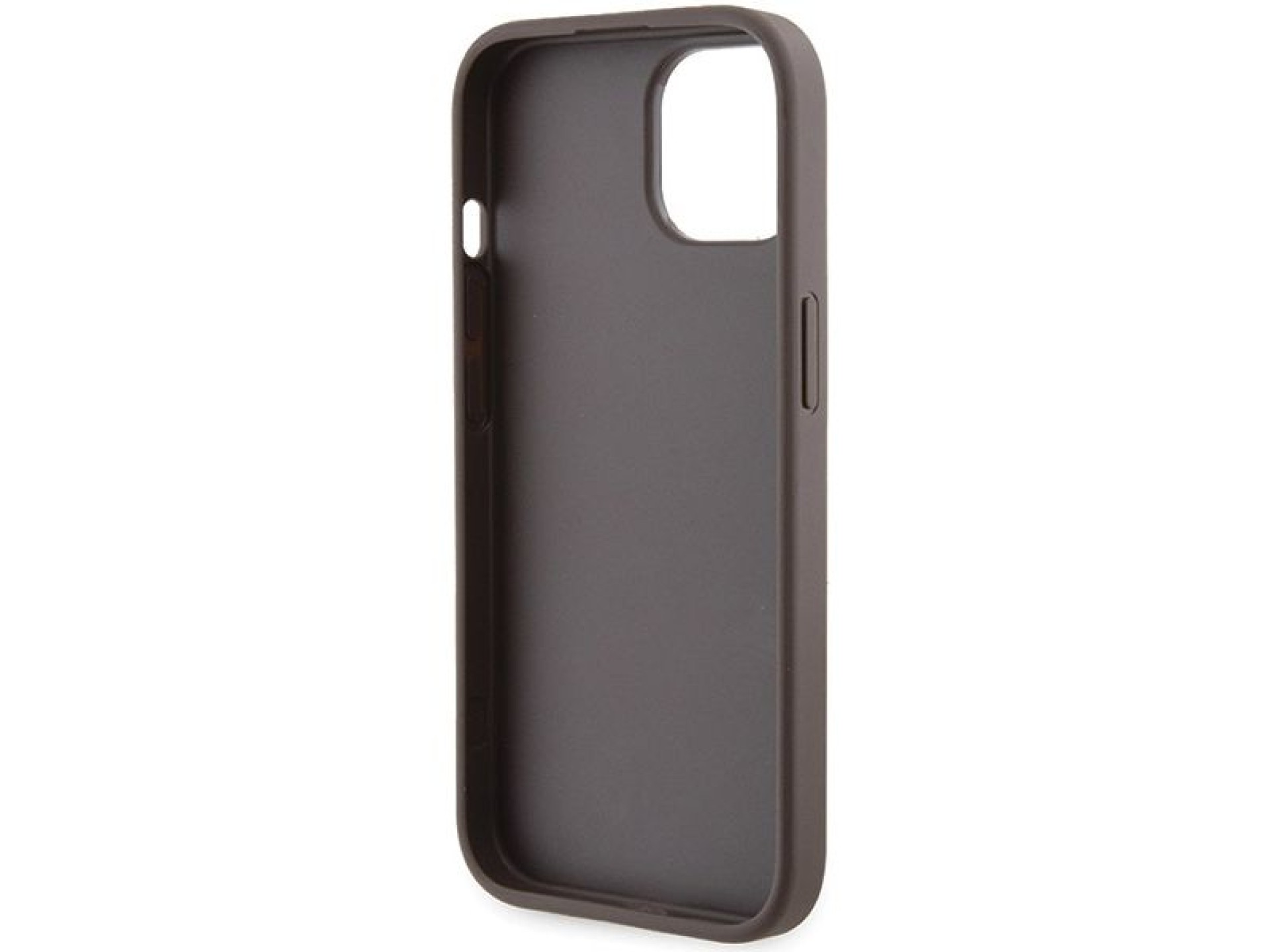 Guess Grip Stand 4G Triangle Strass case for iPhone 15 - brown