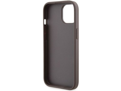 Guess Grip Stand 4G Triangle Strass case for iPhone 15 - brown Guess Grip Stand 4G Triangle Strass case for iPhone 15 - brown