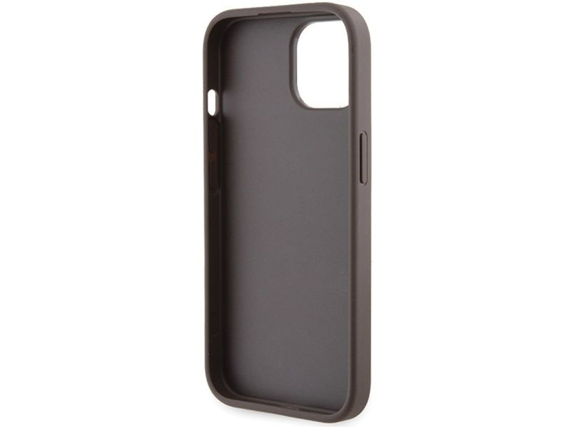 Guess Grip Stand 4G Triangle Strass case for iPhone 15 - brown