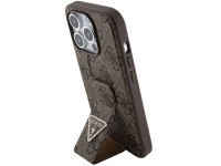 Guess Grip Stand 4G Triangle Strass case for iPhone 15 Pro - brown Guess Grip Stand 4G Triangle Strass case for iPhone 15 Pro - brown