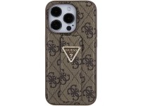 Guess Grip Stand 4G Triangle Strass case for iPhone 15 Pro - brown Guess Grip Stand 4G Triangle Strass case for iPhone 15 Pro - brown