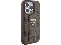 Guess Grip Stand 4G Triangle Strass case for iPhone 15 Pro - brown Guess Grip Stand 4G Triangle Strass case for iPhone 15 Pro - brown