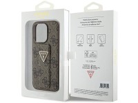 Guess Grip Stand 4G Triangle Strass case for iPhone 15 Pro - brown Guess Grip Stand 4G Triangle Strass case for iPhone 15 Pro - brown