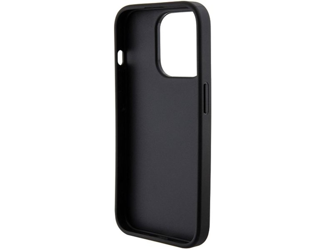 Guess Grip Stand 4G Saffiano Strass case for iPhone 15 Pro Max - black
