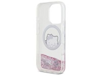 Capa MagSafe para iPhone 16 Pro com estampa Hello Kitty Liquid Glitter Sweet Kitty Bows - Branca