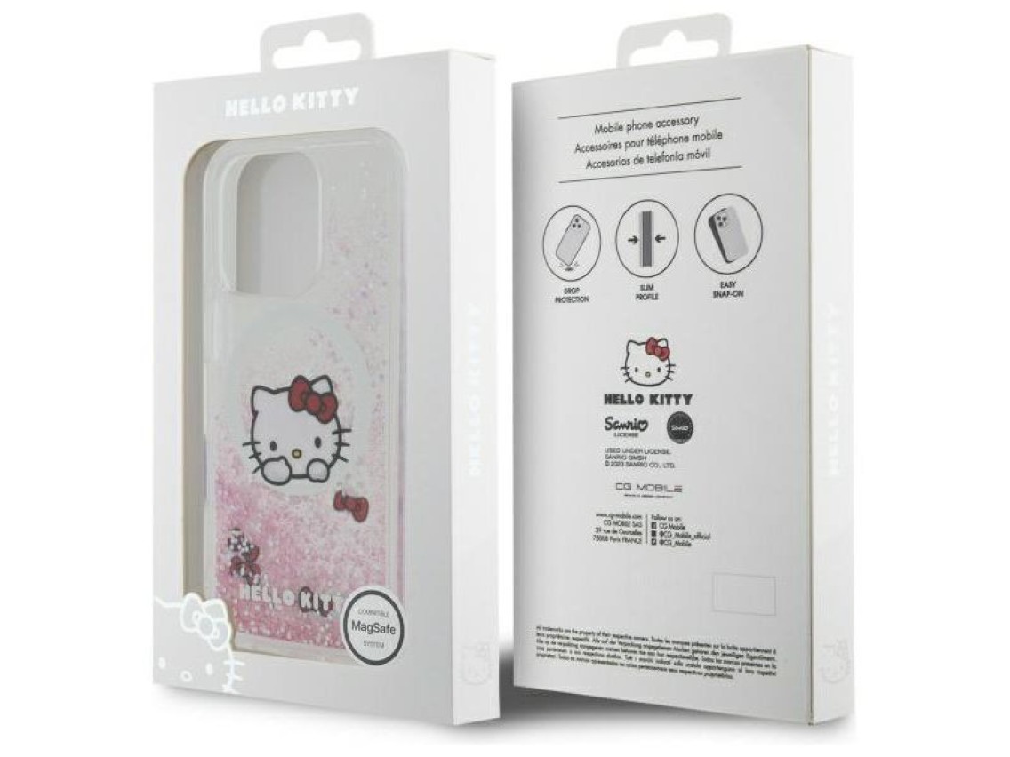 Hello Kitty Liquid Glitter Sweet Kitty Bows MagSafe Case for iPhone 16 Pro Max - White