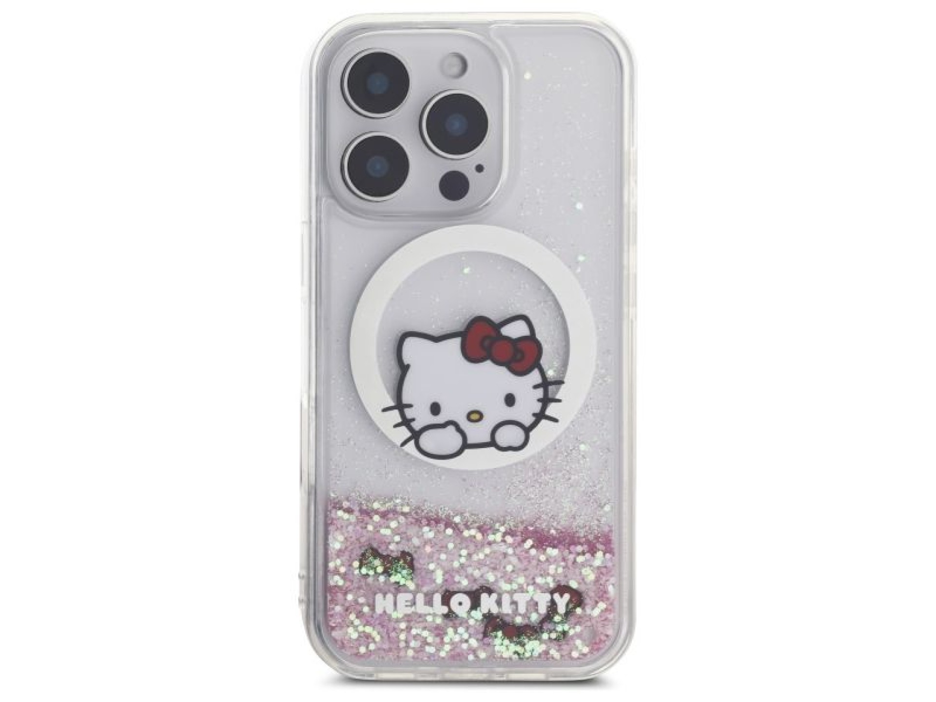 Hello Kitty Liquid Glitter Sweet Kitty Bows MagSafe Case for iPhone 16 Pro Max - White