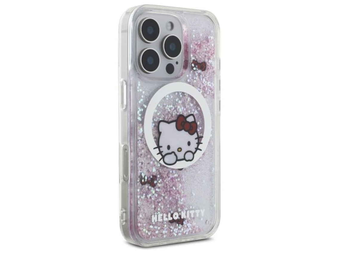 Hello Kitty Liquid Glitter Sweet Kitty Bows MagSafe Case for iPhone 16 Pro Max - White