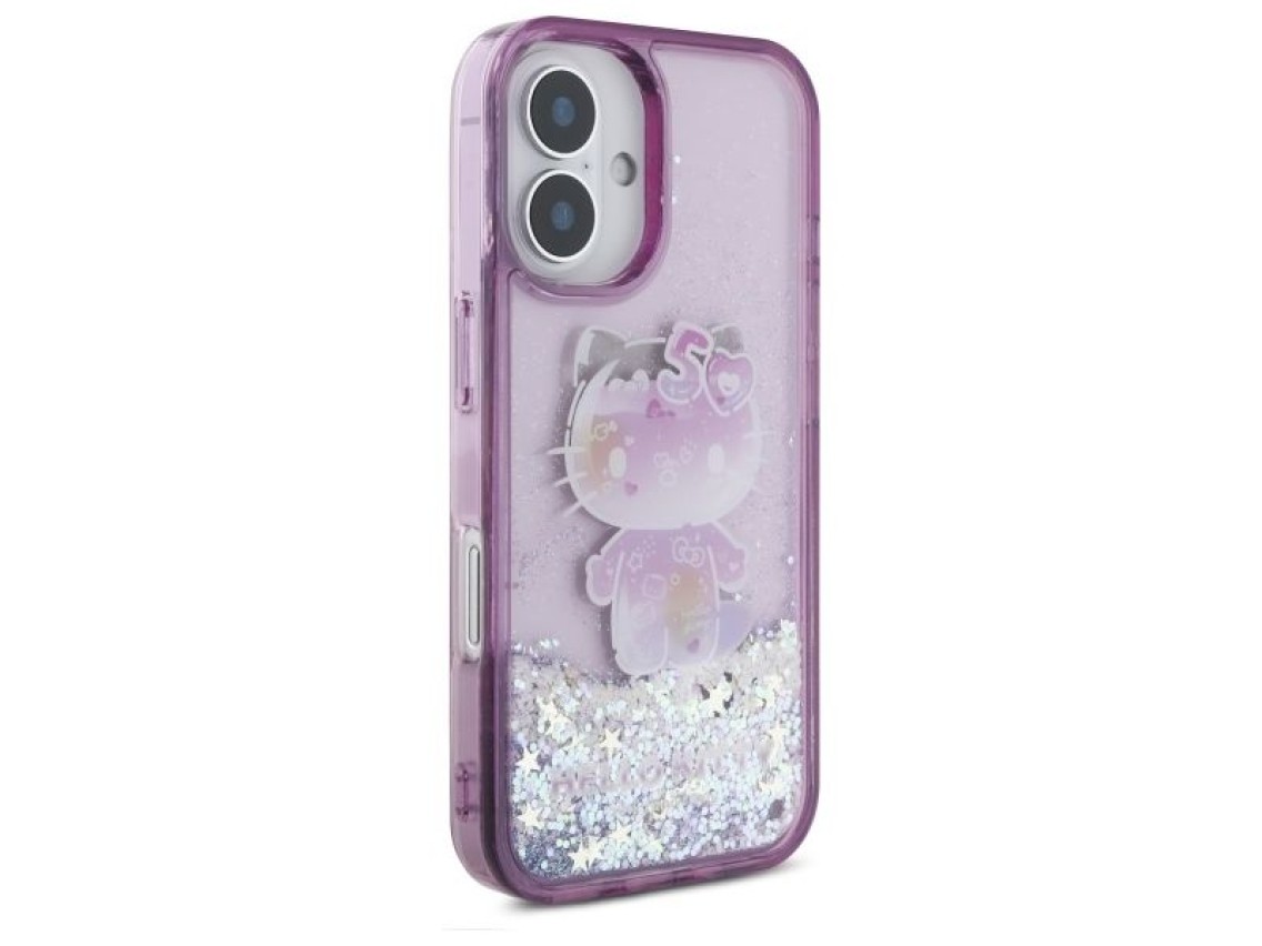 Hello Kitty Liquid Glitter 50TH Anniversary Party iPhone 16 Case - Purple