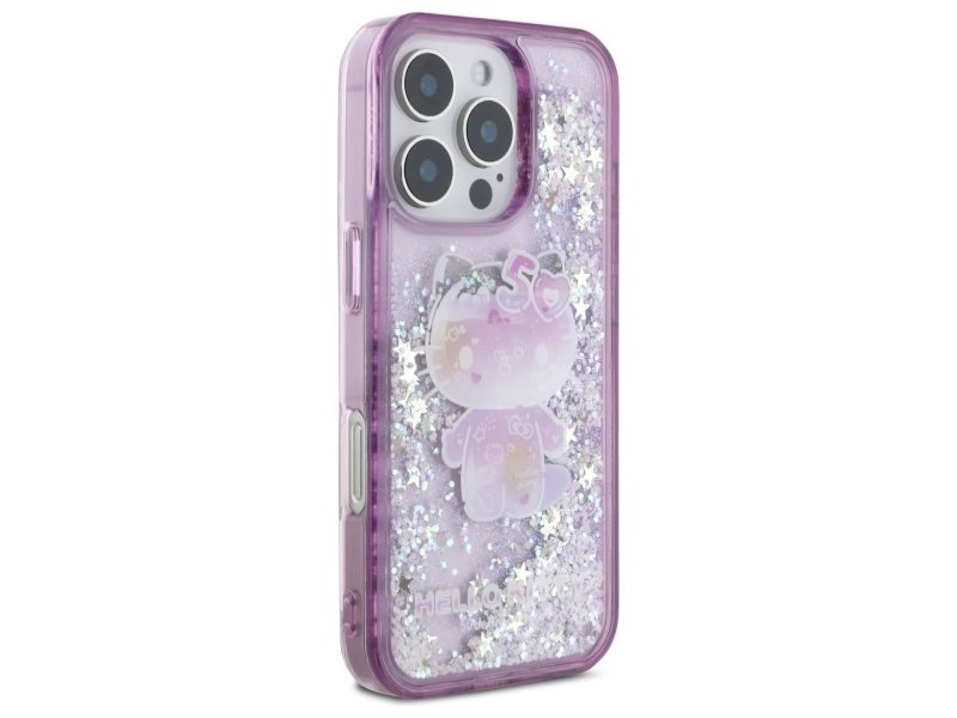 Hello Kitty Liquid Glitter 50TH Anniversary Party iPhone 16 Pro Case - Purple