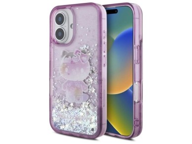 Hello Kitty Liquid Glitter 50TH Anniversary Party iPhone 16 Case - Purple Hello Kitty Liquid Glitter 50TH Anniversary Party iPhone 16 Case - Purple