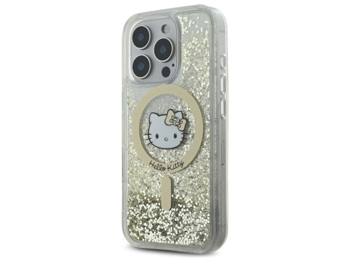 Hello Kitty Liquid Glitter Fever MagSafe Case for iPhone 16 Pro Max - Gold