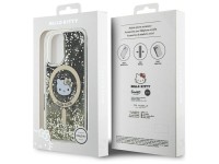 Capa MagSafe Hello Kitty Liquid Glitter Fever para iPhone 16 - Dourada