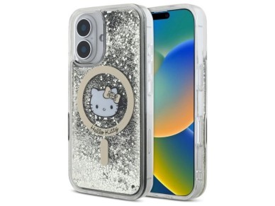 Hello Kitty Liquid Glitter Fever MagSafe iPhone 16 Case - Gold