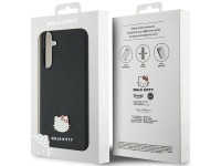 Funda metálica con logo de Hello Kitty para Samsung Galaxy A55 - negra Funda metálica con logo de Hello Kitty para Samsung Galaxy A55 - negra