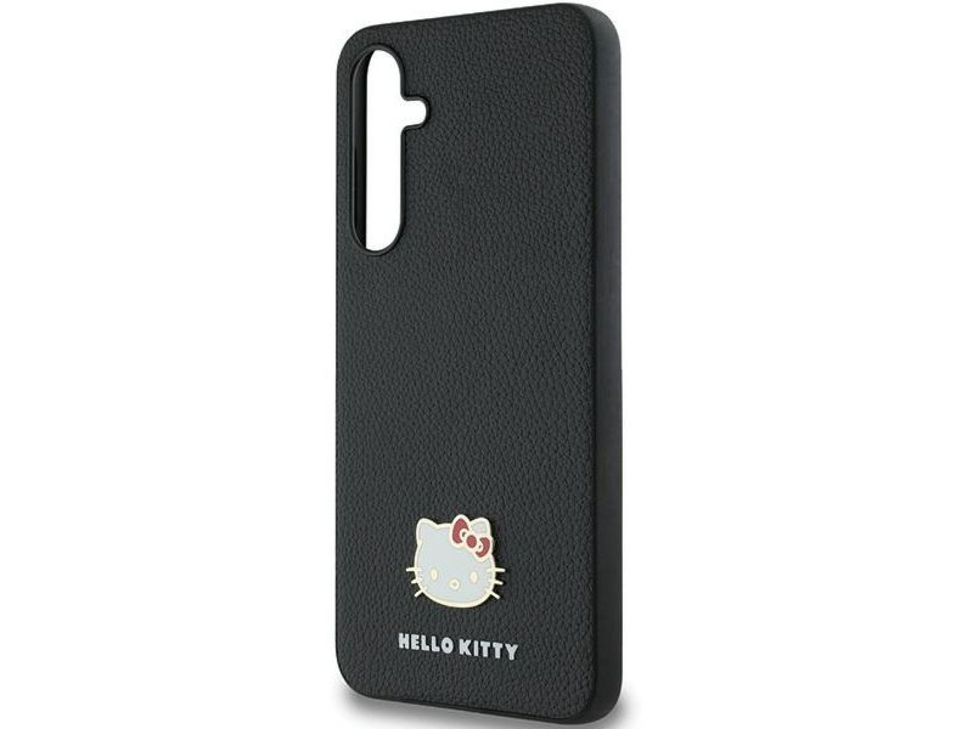 Funda metálica con logo de Hello Kitty para Samsung Galaxy A55 - negra
