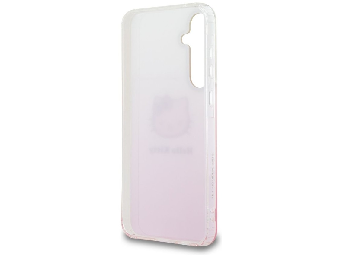 Capa Hello Kitty IML Gradient Electrop Kitty Head para Samsung Galaxy A55 - rosa