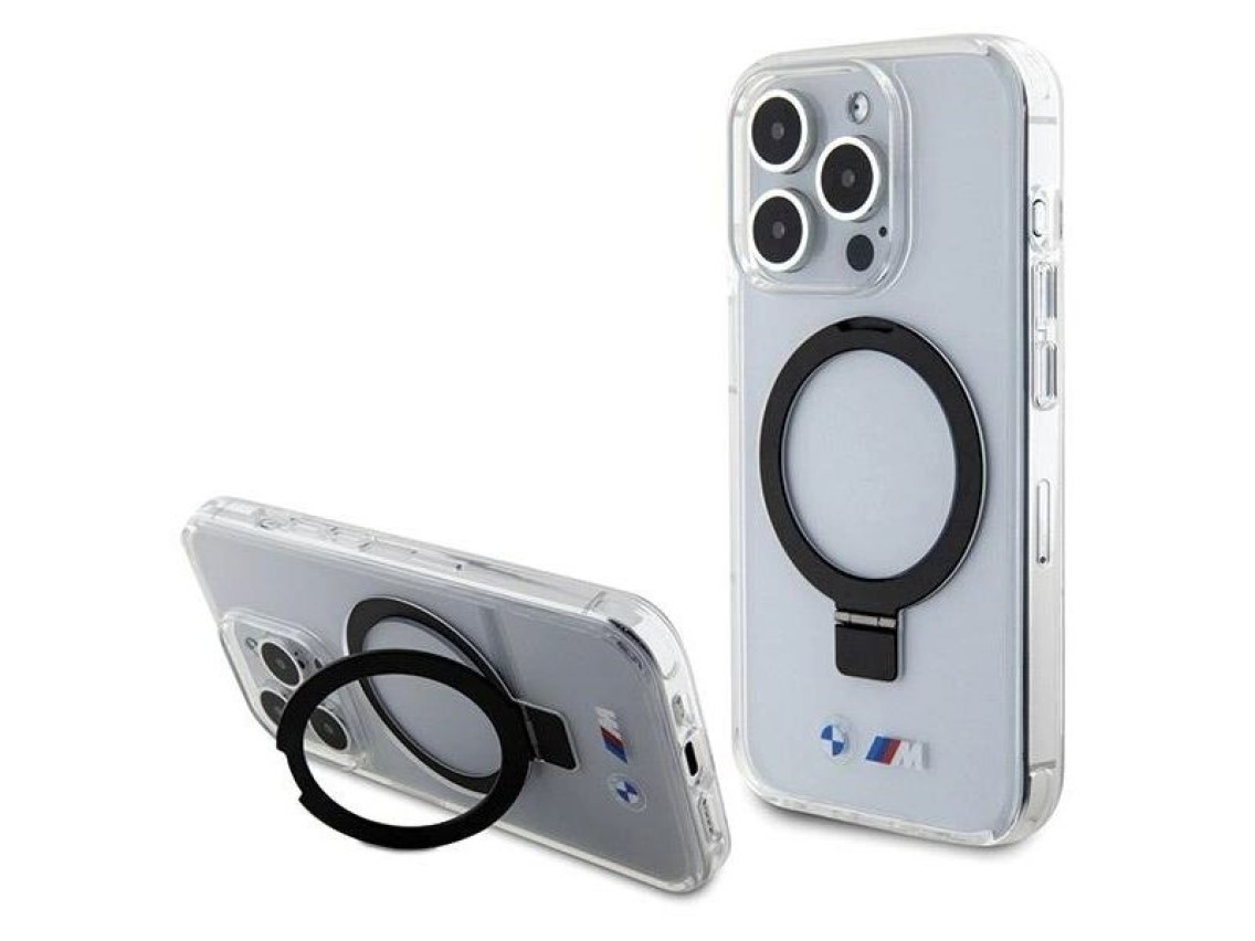 Capa MagSafe BMW Ring Stand M Collection para iPhone 15 Pro Max - transparente