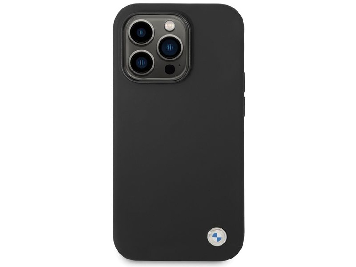 BMW Silicone Metal Logo case for iPhone 15 Pro - black