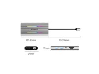 Orico XDR 12in1 RGB USB-C Docking Station USB-A USB-C PD 100W 2x HDMI 4K 60Hz VGA RJ45 Gigabit SD an Orico XDR 12in1 RGB USB-C Docking Station USB-A USB-C PD 100W 2x HDMI 4K 60Hz VGA RJ45 Gigabit SD an