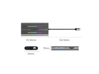 Estação de acoplamento Orico XCR 12 em 1 RGB USB-C com 3 portas USB-A, USB-C PD, 100 W, HDMI, 4K, VG Estação de acoplamento Orico XCR 12 em 1 RGB USB-C com 3 portas USB-A, USB-C PD, 100 W, HDMI, 4K, VG