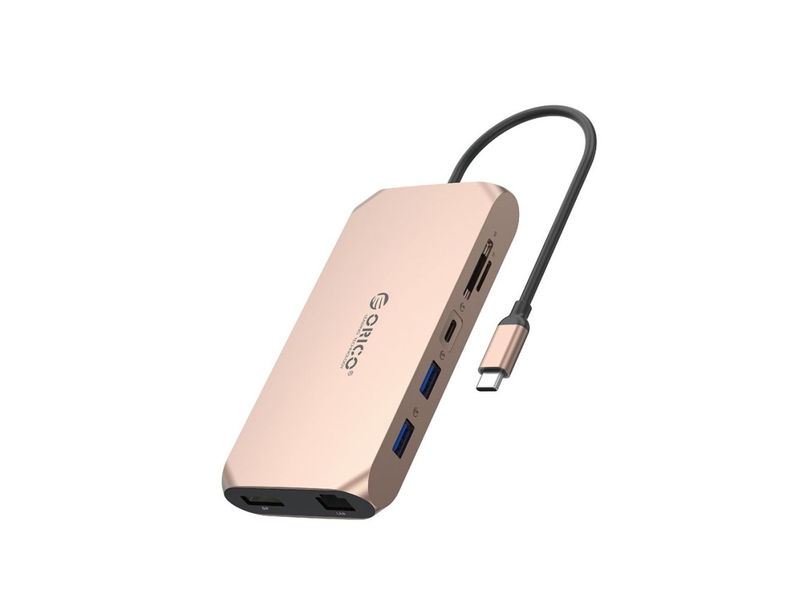 Estação de acoplamento Orico XCR 12 em 1 USB-C: 2x USB-A 3.1, 1x USB-A 2.0, 1x USB-C PD 100W, 1x USB