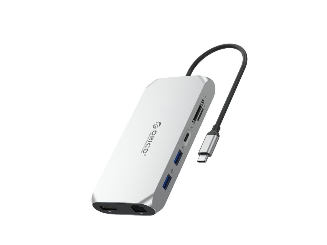 Estación de acoplamiento USB-C Orico XCR 12 en 1: 2 puertos USB-A 3.1, 1 puerto USB-A 2.0, 1 puerto