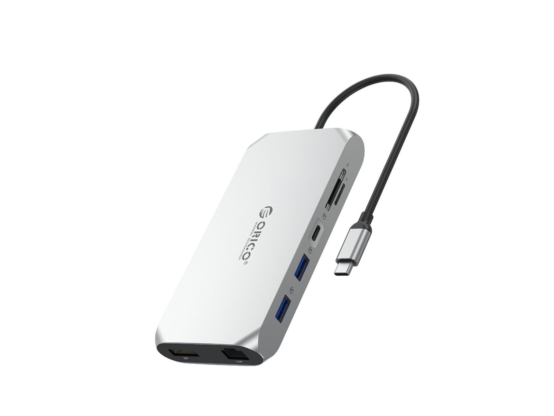 Estación de acoplamiento USB-C Orico XCR 12 en 1: 2 puertos USB-A 3.1, 1 puerto USB-A 2.0, 1 puerto