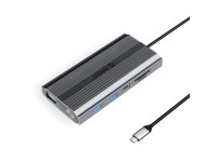 Esta��o de acoplamento Orico XDR 12 em 1 USB-C, USB-A, USB-C, HDMI, 4K, VGA, RJ45, Gigabit PD 100W, 