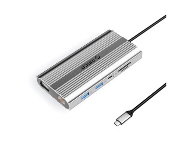 Orico XDR 12in1 USB-C Docking Station USB-A USB-C HDMI 4K VGA RJ45 Gigabit PD 100W SD and microSD Ca