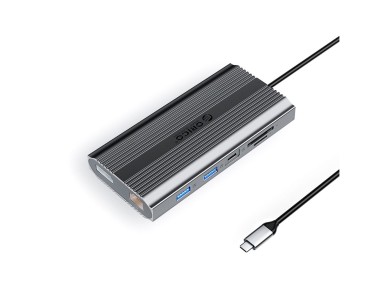 Esta��o de acoplamento Orico XDR 12 em 1 USB-C, USB-A, USB-C, 2x HDMI 4K 60Hz, DisplayPort 4K 60Hz, 