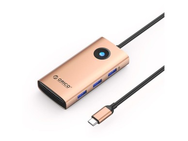 Estaci�n de acoplamiento Orico PW11 6 en 1 USB-C: 3 puertos USB-A 3.0, 1 puerto USB-C 3.0, 1 puerto 