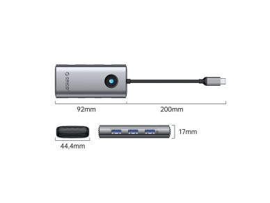 Orico PW11 6in1 USB-C Docking Station 3x USB-A 3.0 1x USB-C 3.0 1x USB-C PD 100 W 1x HDMI 4K 30Hz - 