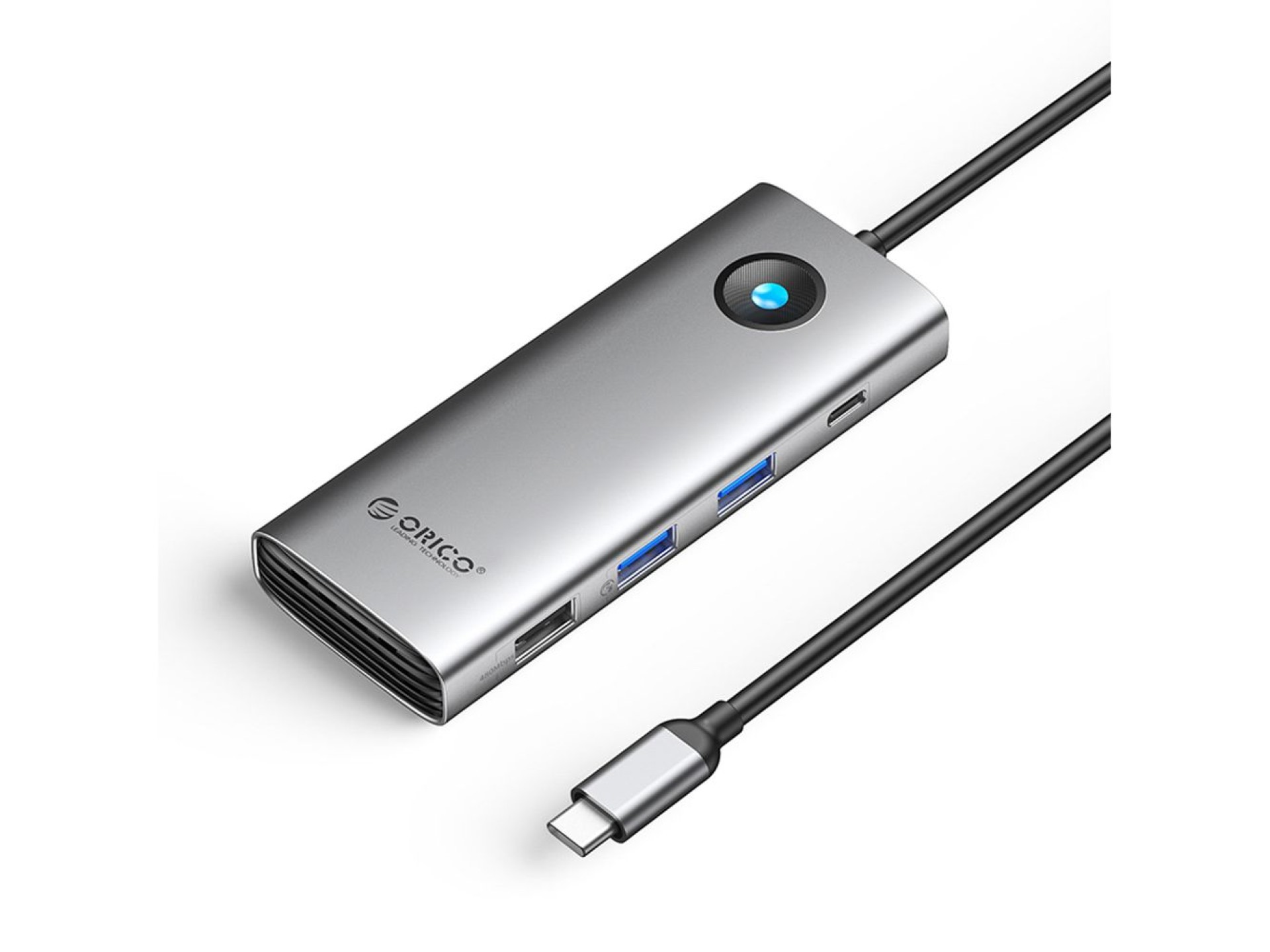 Estação de acoplamento Orico PW11 8 em 1 USB-C: 2x USB-A 3.0, 1x USB-A 2.0, 1x USB-C 3.0, 1x USB-C P