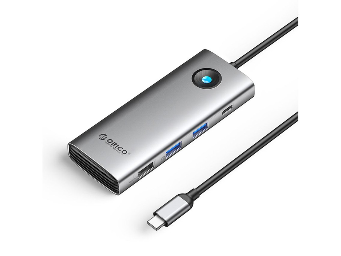 Esta��o de acoplamento Orico PW11 8 em 1 USB-C: 2x USB-A 3.0, 1x USB-A 2.0, 1x USB-C 3.0, 1x USB-C P