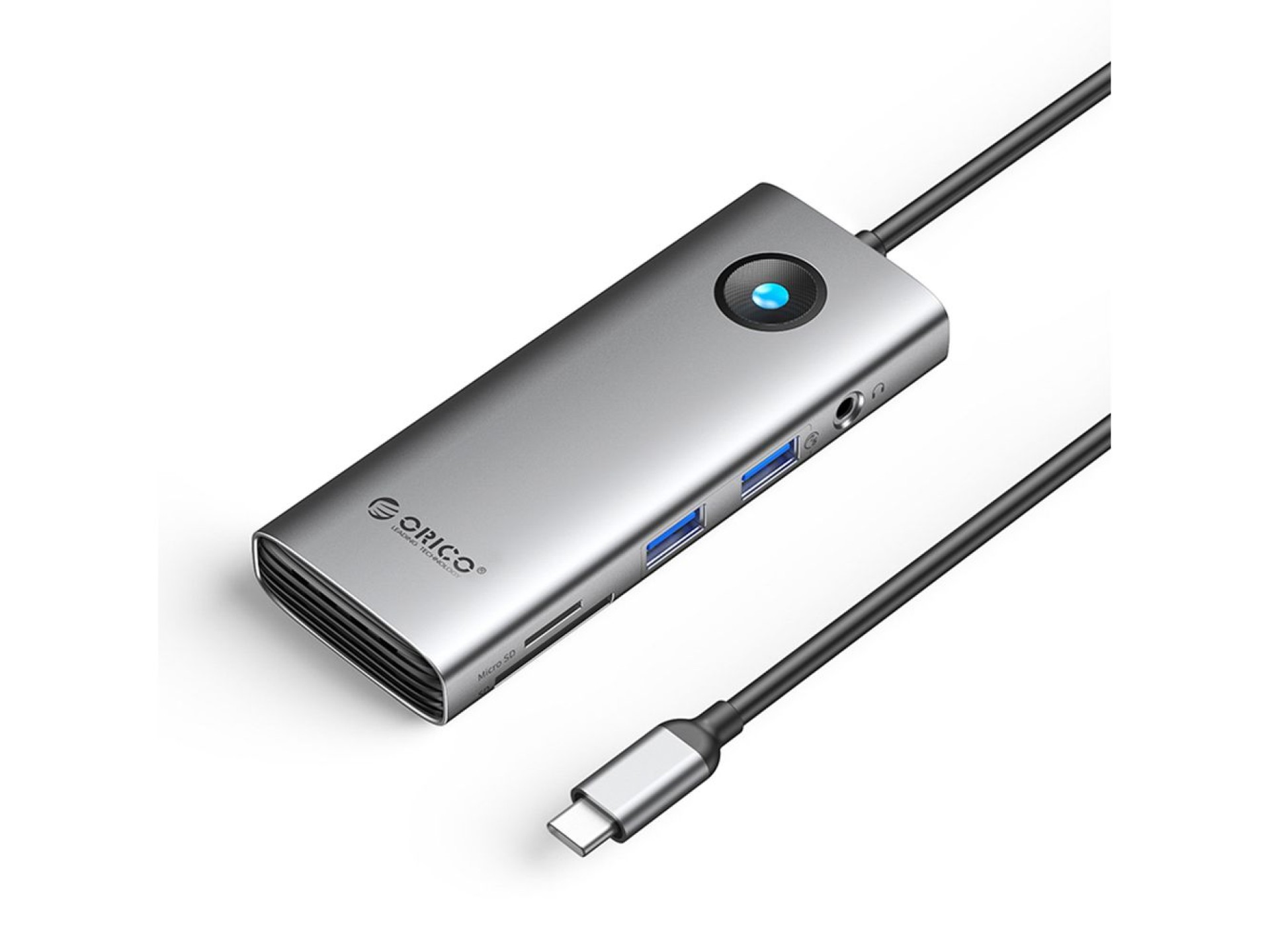 Estação de acoplamento Orico PW11 8 em 1 USB-C: 2x USB-A 3.0, 1x USB-C PD 100W, 1x HDMI 4K 60Hz, 1x