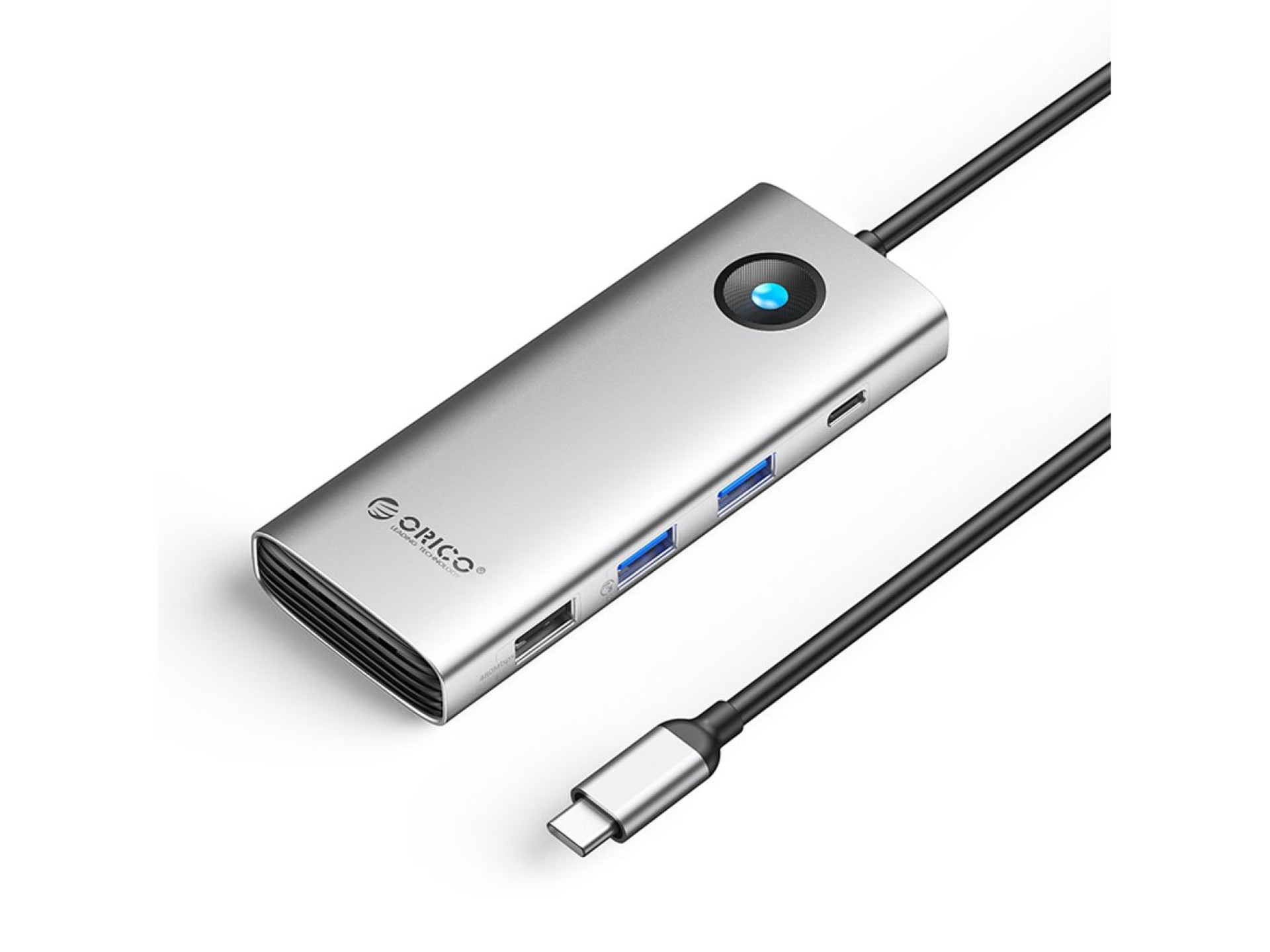 Estação de acoplamento Orico PW11 8 em 1 USB-C: 2x USB-A 3.0, 1x USB-A 2.0, 1x USB-C 3.0, 1x USB-C P