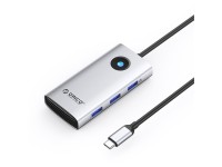 Esta��o de acoplamento Orico PW11 6 em 1 USB-C: 3 portas USB-A 3.0, 1 porta USB-C PD 100W, 1 porta H