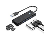 Hub USB Orico PAPW3AT-U3 com 4 portas (3x USB-A 3.0) e leitor de cart�o microSD/SD (1 m) - preto