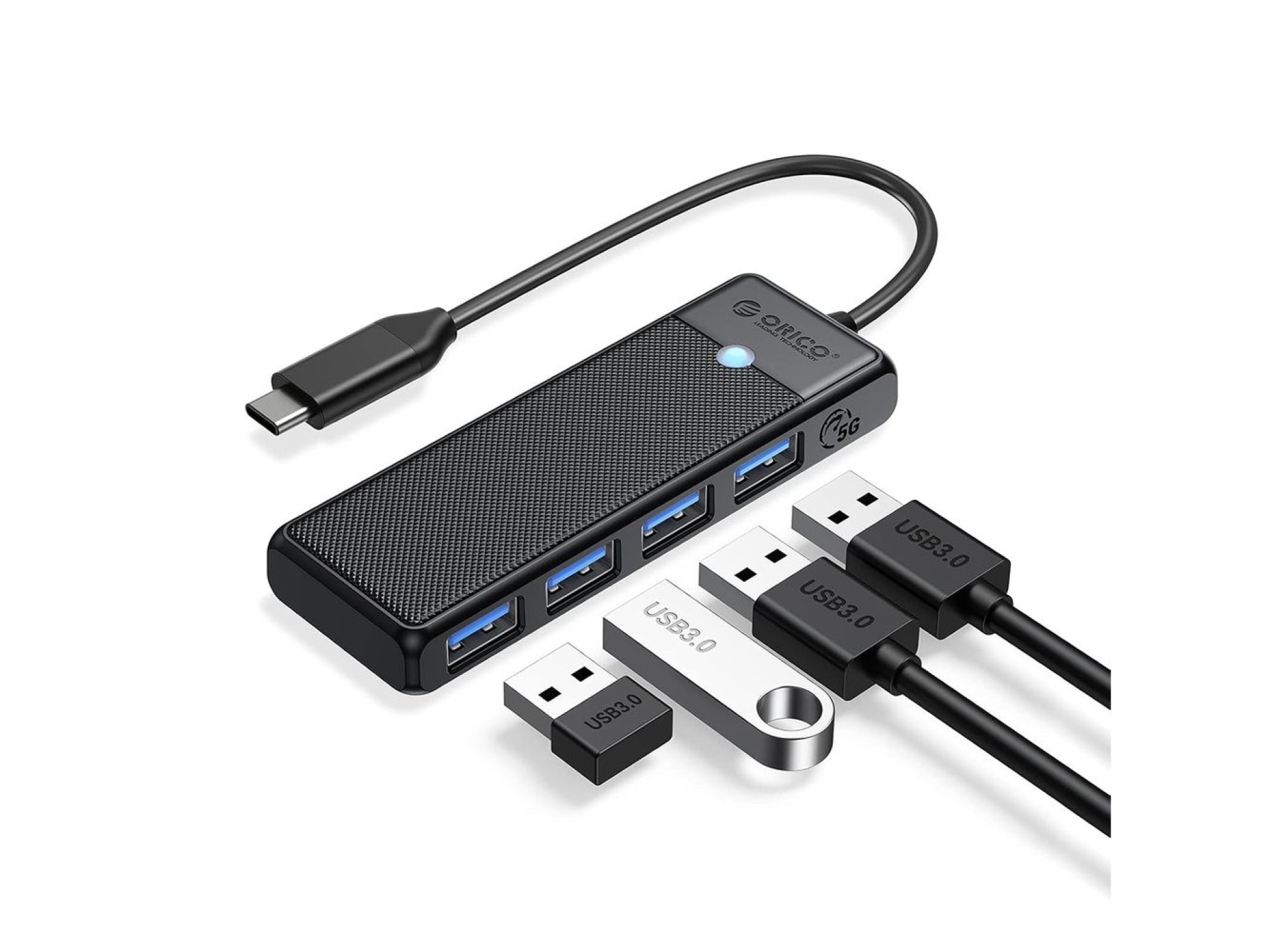 Orico PAPW4A-C3 USB Hub 4-port 4x USB-A 3.0 0.15 m - black